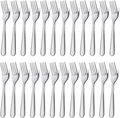24 Pieces Dinner Forks Set (7.1 Inch), Silver Stainless Steel Dinner Forks Set