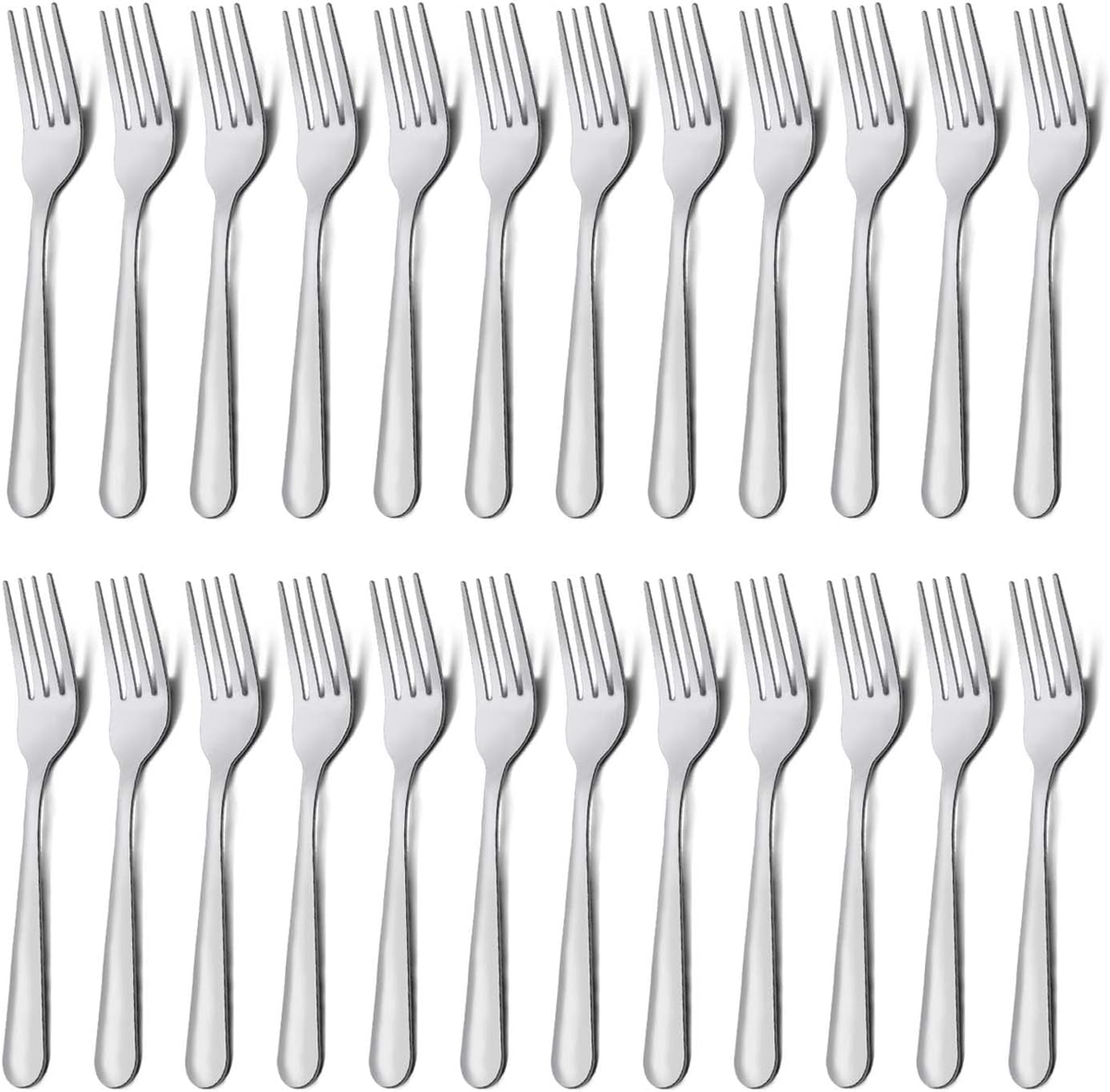 24 Pieces Dinner Forks Set (7.1 Inch), Silver Stainless Steel Dinner Forks Set