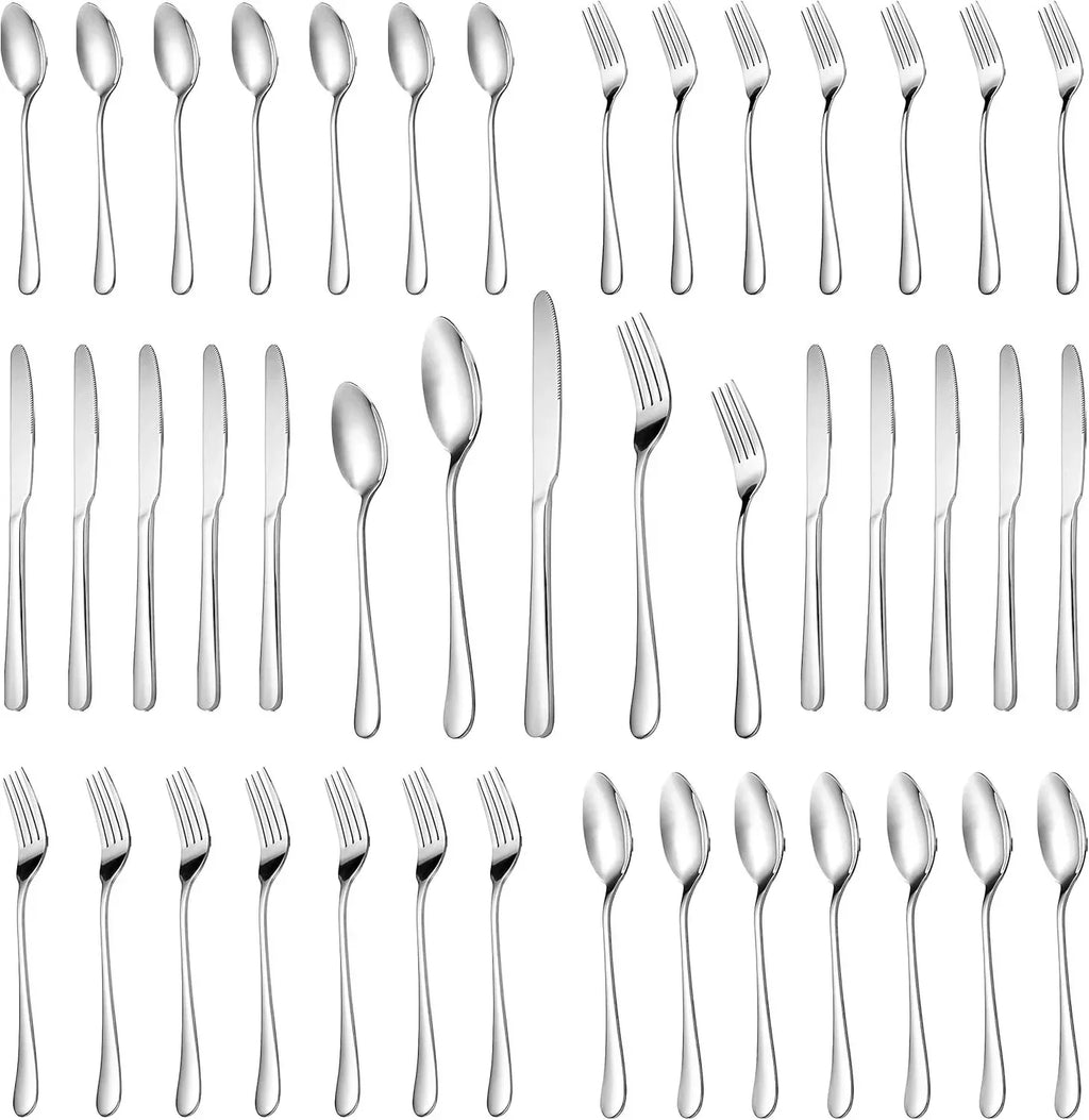 30 Pcs Silverware Set 18/0 Stainless Steel Flatware Set, Dishwasher Safe